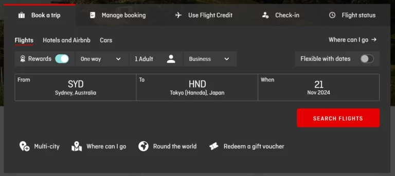 How to use Qantas Points to book business class or first class flights